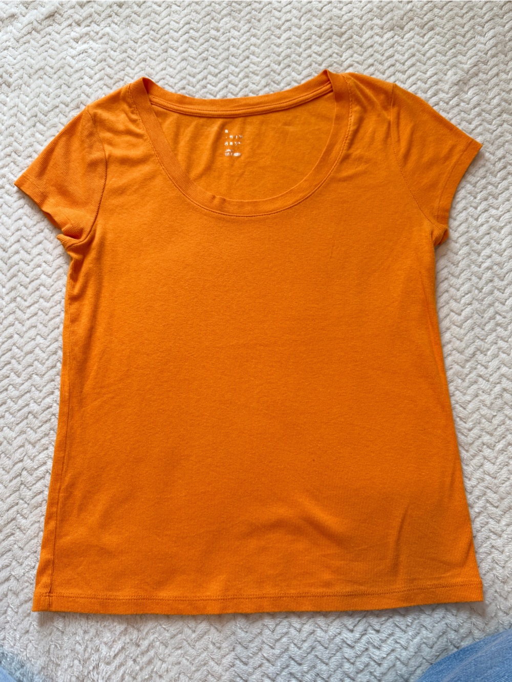 a new day Womens Bright Orange Scoop Neck Short Sleeve Tee